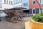 Bicycles rack outside the Dorus student house